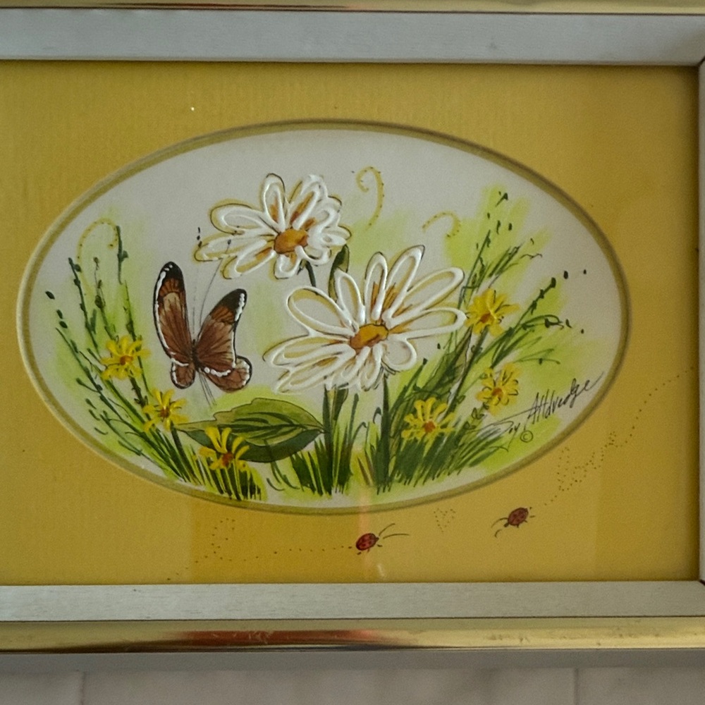 Framed Floral and Butterfly Art - Picture 2 of 5